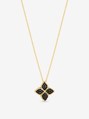Jon Richard Gold 14K Plated and Jet Druzy Stone Clover Pendant - Image 1 of 2