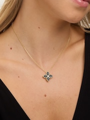 Jon Richard Gold 14K Plated and Jet Druzy Stone Clover Pendant - Image 2 of 2