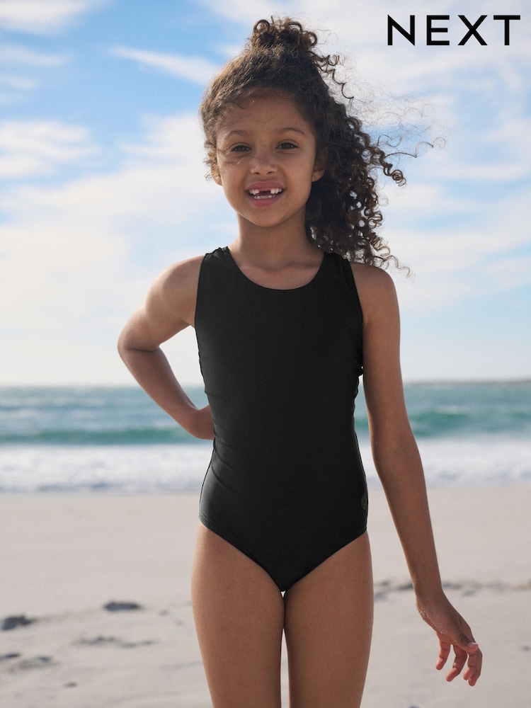 Black Racerback Swimsuit (3-16yrs) - Image 8 of 8 Black Racerback Swimsuit (3-16yrs) - Image 8 of 8