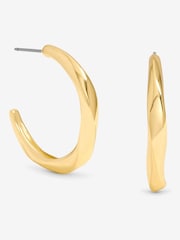 Jon Richard Gold Plated Polished Twist Hoop Earrings - Image 1 of 3