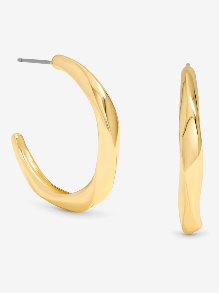 Jon Richard Gold Plated Polished Twist Hoop Earrings - Image 1 of 3 Jon Richard Gold Plated Polished Twist Hoop Earrings - Image 1 of 3
