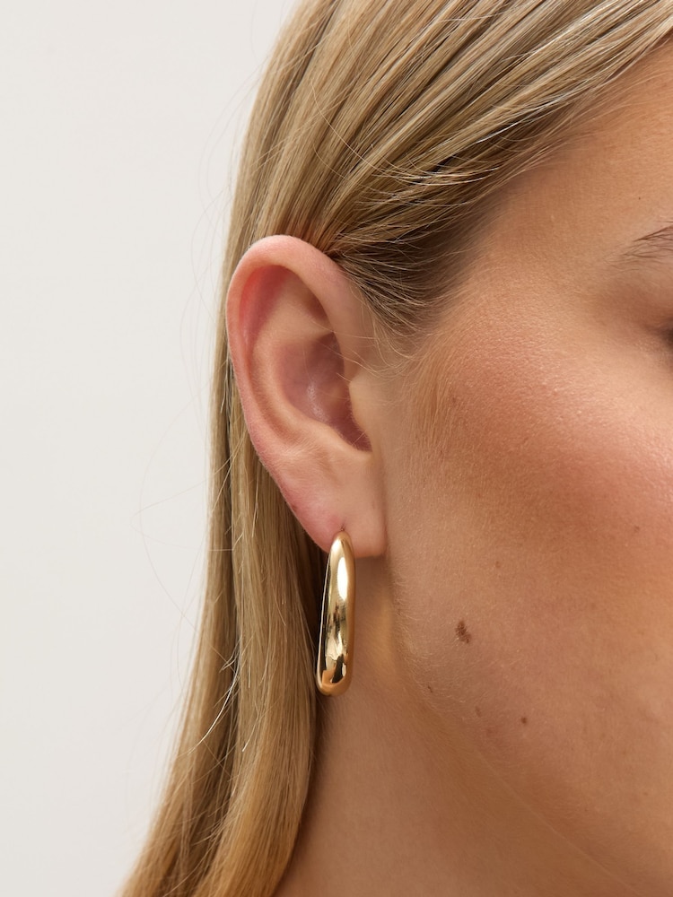 Jon Richard Gold Plated Polished Twist Hoop Earrings - Image 3 of 3 Jon Richard Gold Plated Polished Twist Hoop Earrings - Image 3 of 3