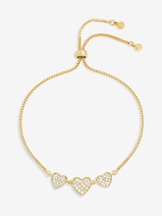 Jon Richard Gold 18K Plated Micro Pave Heart Bracelet - Image 1 of 4