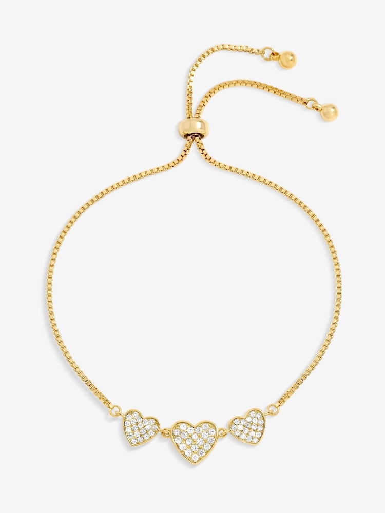 Jon Richard Gold 18K Plated Micro Pave Heart Bracelet - Image 1 of 4
