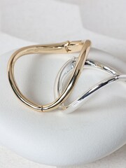 Jon Richard Gold Plated Polished Wave Cuff Bracelet - Image 2 of 3