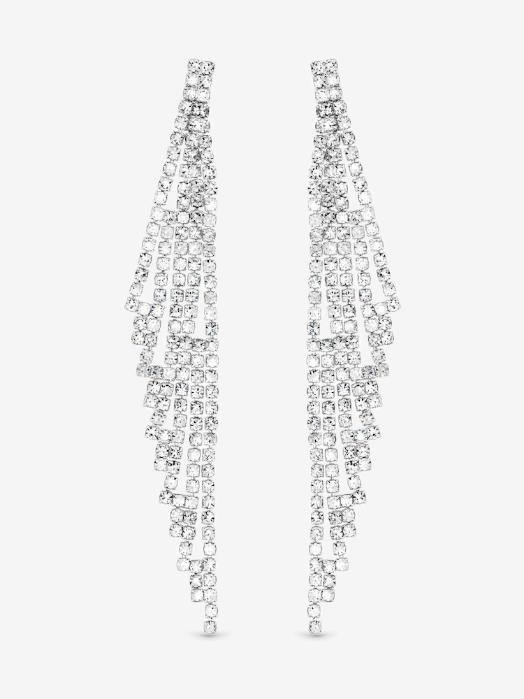 Jon Richard Silver Plated and Crystal Statement Drop Earrings - Image 1 of 3 Jon Richard Silver Plated and Crystal Statement Drop Earrings - Image 1 of 3