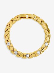 Jon Richard Gold Plated 18K and Crystal Flat Chain Bracelet - Image 1 of 4