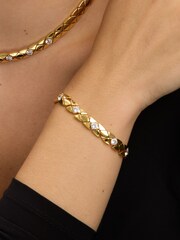 Jon Richard Gold Plated 18K and Crystal Flat Chain Bracelet - Image 4 of 4