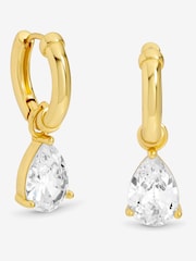 Jon Richard Gold Tone 18K Chain and Cubic Zirconia Peardrop Earrings - Image 1 of 3