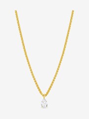 Jon Richard Gold Plated 18K Chain and Cubic Zirconia Peardrop Necklace - Image 1 of 2