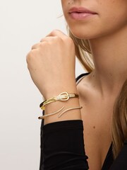 Jon Richard Gold Plated  18K and Pave Buckle Bangle - Image 3 of 4