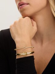 Jon Richard Gold Plated  18K and Pave Buckle Bangle - Image 4 of 4