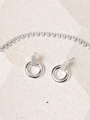 Jon Richard Silver Plated and Pave Door Knocker Earrings - Image 4 of 4