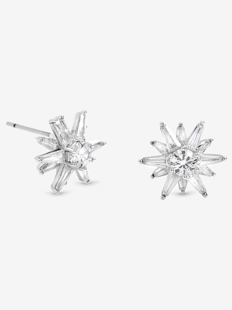 Jon Richard Silver Plated Cubic Zirconia Celestial Star Stud Earrings - Image 2 of 2 Jon Richard Silver Plated Cubic Zirconia Celestial Star Stud Earrings - Image 2 of 2