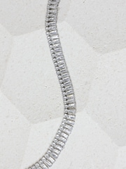 Jon Richard Metallic Rhodium Plated and Crystal Double Row Baguette Necklace - Image 4 of 4