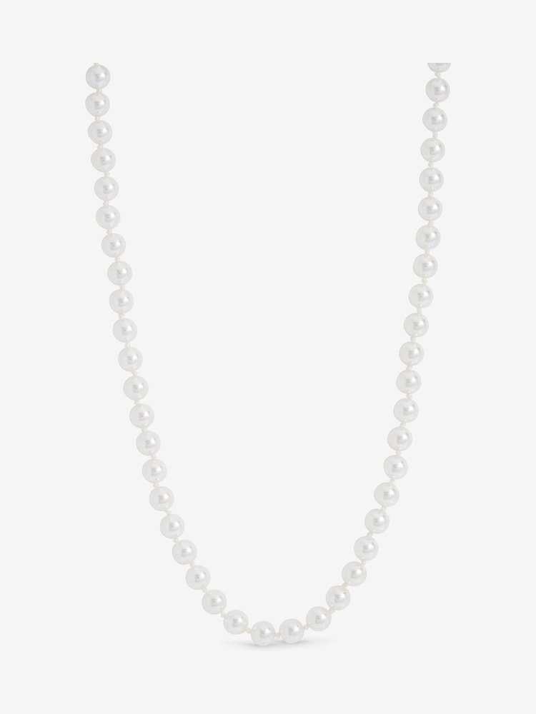 Jon Richard Silver Plated 6mm Knotted Pearl Necklace - Image 1 of 4 Jon Richard Silver Plated 6mm Knotted Pearl Necklace - Image 1 of 4