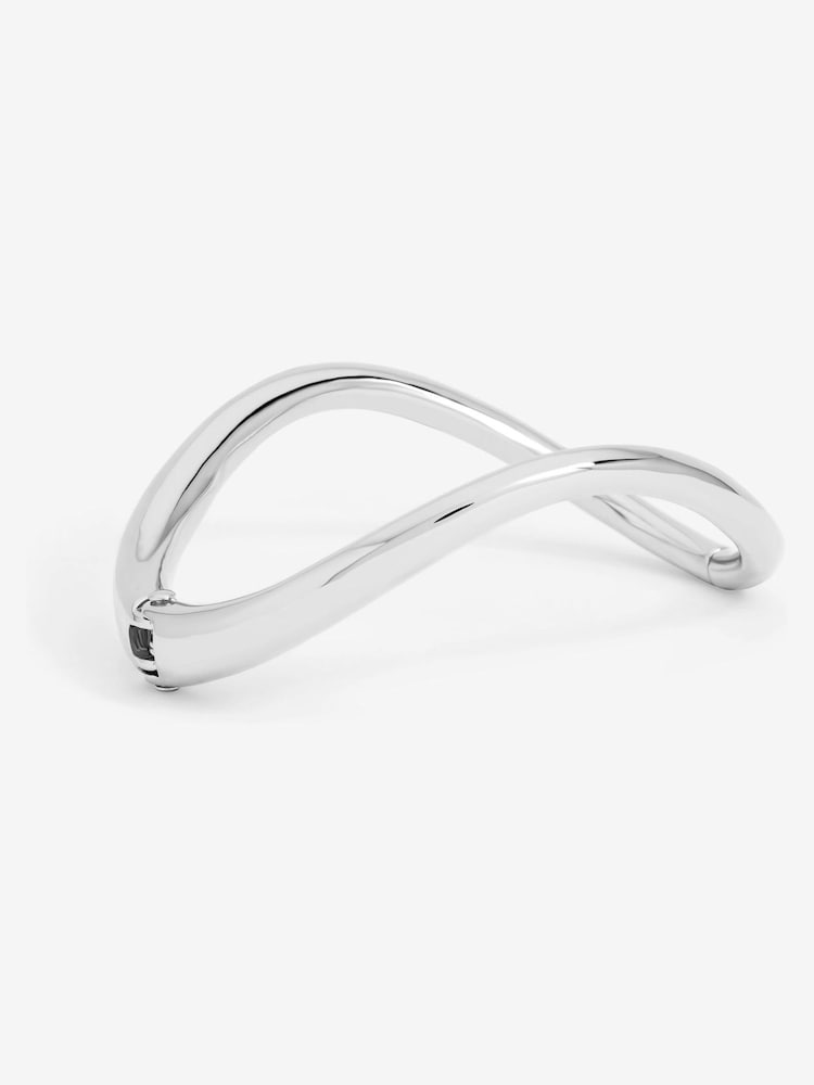 Jon Richard Silver Plated Polished Wave Cuff Bracelet - Image 2 of 3 Jon Richard Silver Plated Polished Wave Cuff Bracelet - Image 2 of 3
