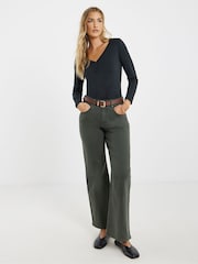 Simply Be Black Red Soft Touch Long Sleeve Henley Tops 2 Pack - Image 3 of 5