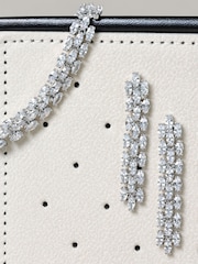 Jon Richard Metallic Rhodium Plated and Cubic Zirconia Navette Bracelet - Image 4 of 4