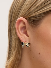 Jon Richard Gold Plated and Jet Bow Earrings - Image 4 of 4