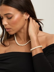 Jon Richard Plated Single Row Pearl Necklace - Bild 3 von 4