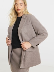 Simply Be Grey Oversized Wool Look Blazer - Image 1 of 4