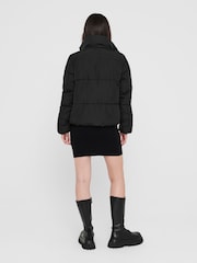 JDY Black Short Padded Coat - Image 4 of 6