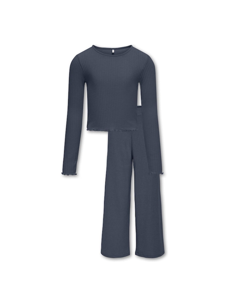 ONLY KIDS Blue T-Shirt & Wide Leg Trousers Set - Bild 5 von 5
