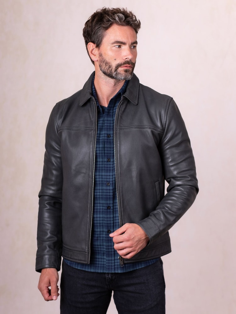 Lakeland Leather Grey Renwick Collared Jacket - Image 1 of 8
