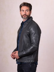 Lakeland Leather Grey Renwick Collared Jacket - Image 5 of 8