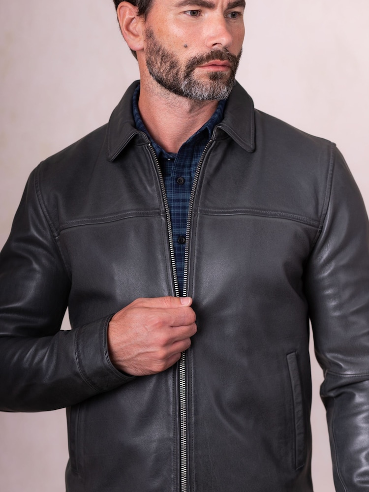 Lakeland Leather Grey Renwick Collared Jacket - Image 8 of 8 Lakeland Leather Grey Renwick Collared Jacket - Image 8 of 8