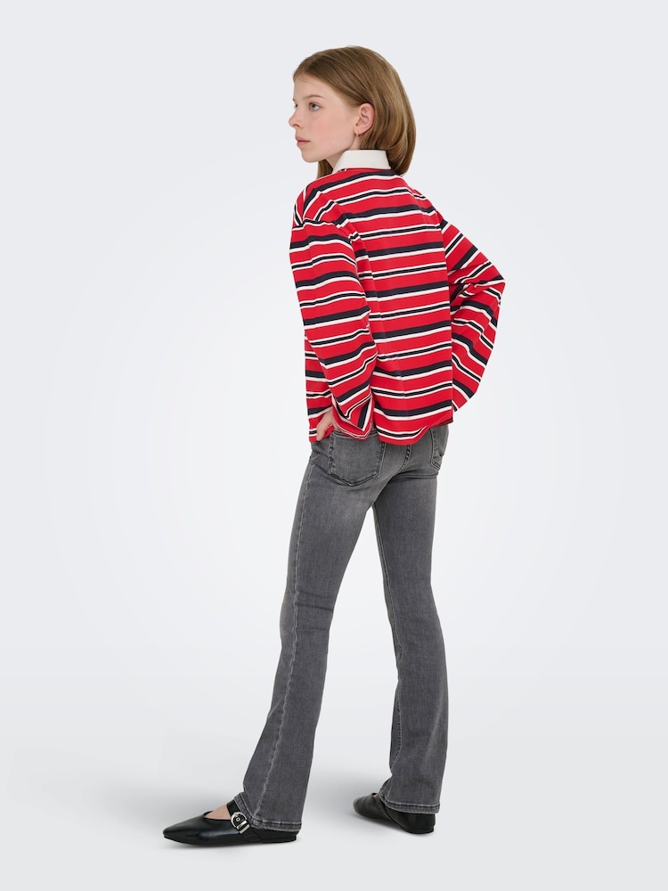 ONLY KIDS Red Long Sleeve Rugby Polo Shirt - Image 2 of 7 ONLY KIDS Red Long Sleeve Rugby Polo Shirt - Image 2 of 7