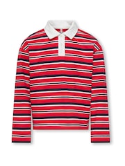 ONLY KIDS Red Long Sleeve Rugby Polo Shirt - Image 5 of 7