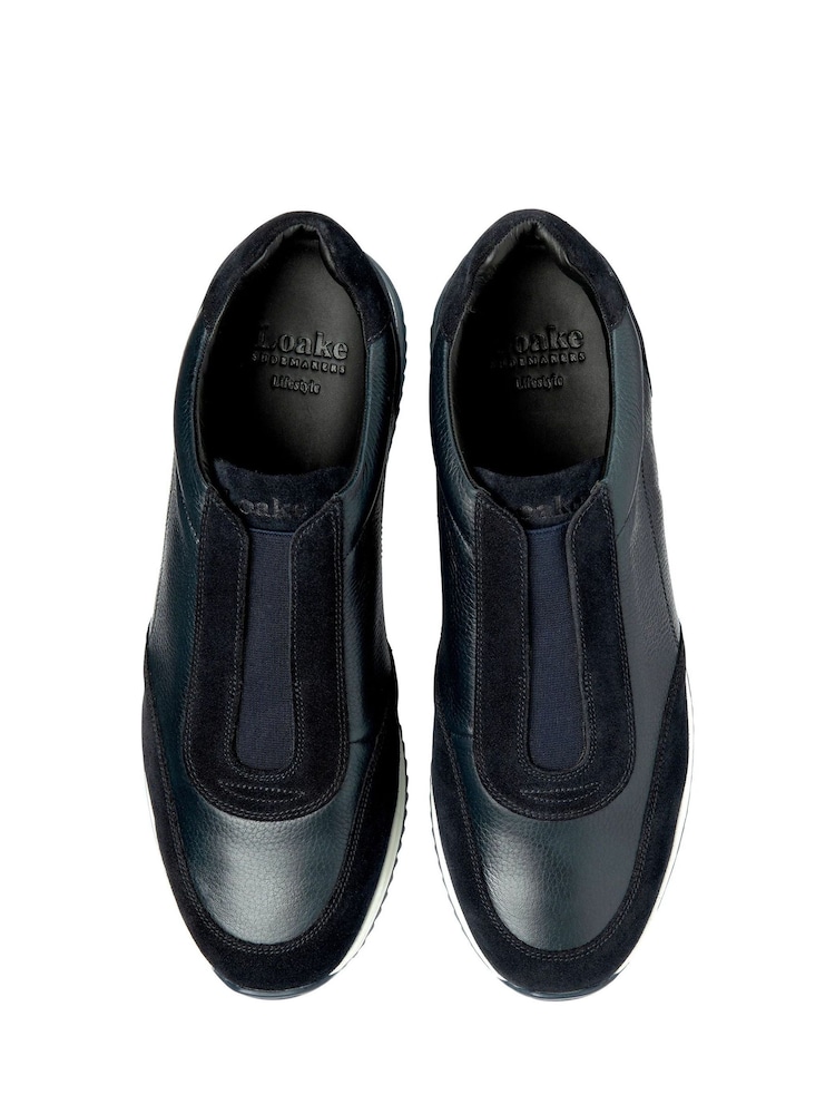 Loake Grain Leather / Suede Combo Elastic Trainers - صورة 3 من 3