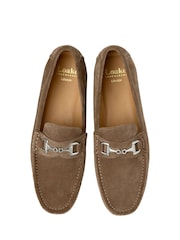 Loake Brown Suede Metal Trim Driving Shoes - Image 3 of 3