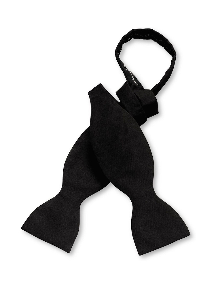 Charles Tyrwhitt Black Barrathea Self-tie Silk Bow Tie - Image 2 of 2 Charles Tyrwhitt Black Barrathea Self-tie Silk Bow Tie - Image 2 of 2