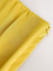 Lime Green Satin Midi Skirt With Lace Trim - Image 6 of 7