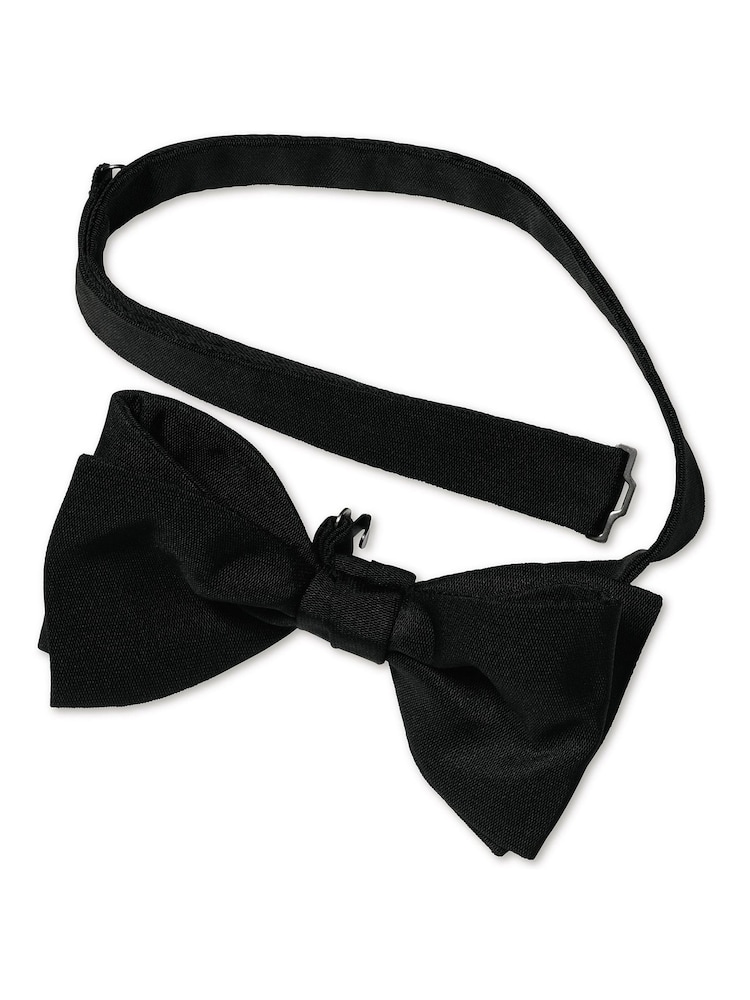 Charles Tyrwhitt Black Barrathea Ready Tied Silk Bow Tie - Image 2 of 2 Charles Tyrwhitt Black Barrathea Ready Tied Silk Bow Tie - Image 2 of 2