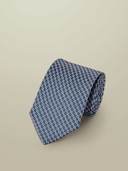 Charles Tyrwhitt Blue Mid Blue Silk Printed Tie - Image 1 of 2
