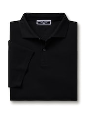 Charles Tyrwhitt Black Short Sleeve Cotton Stretch Smart Pique Polo Shirt - Image 5 of 6