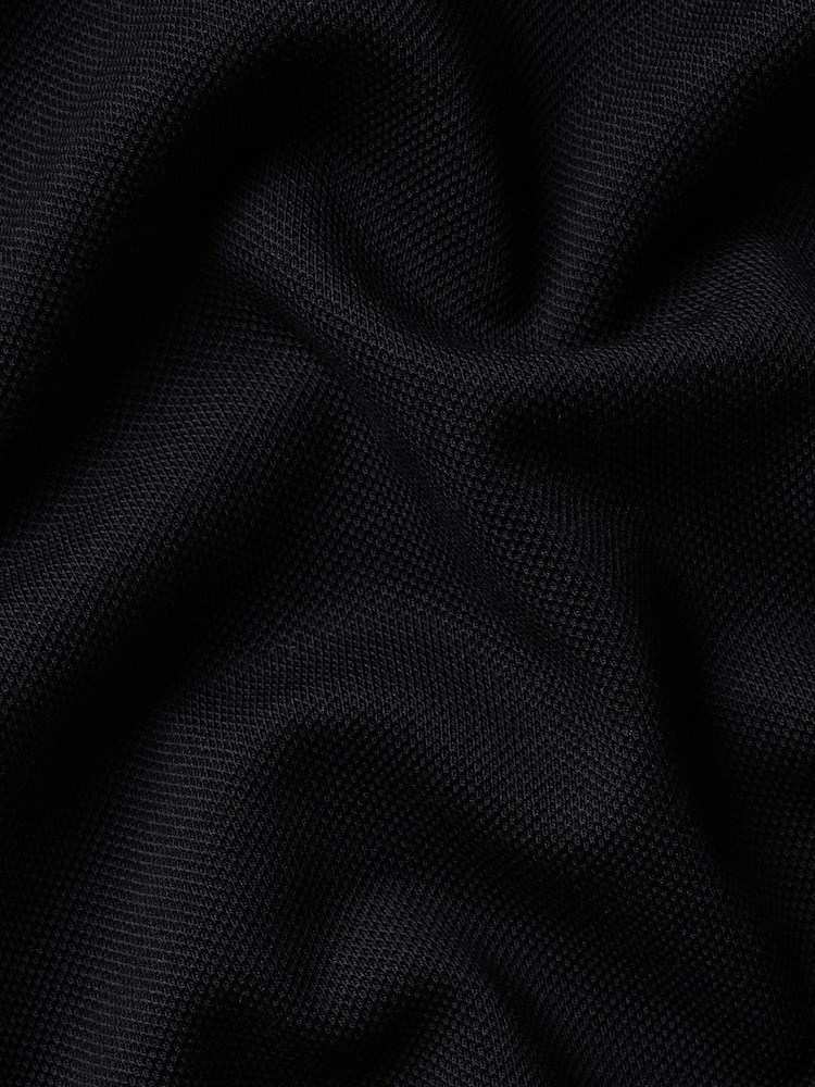 Charles Tyrwhitt Black Short Sleeve Cotton Stretch Smart Pique Polo Shirt - Image 6 of 6