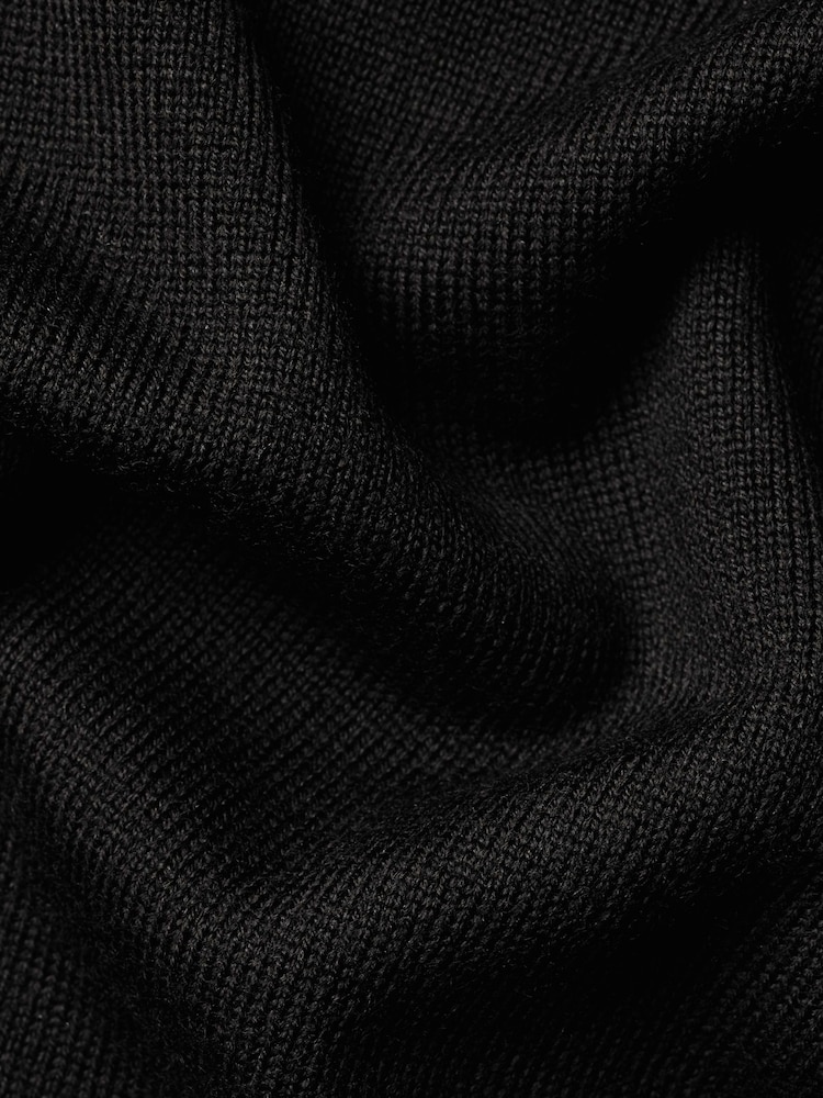 Charles Tyrwhitt Black Pure Merino V-Neck Jumper - Image 6 of 6 Charles Tyrwhitt Black Pure Merino V-Neck Jumper - Image 6 of 6