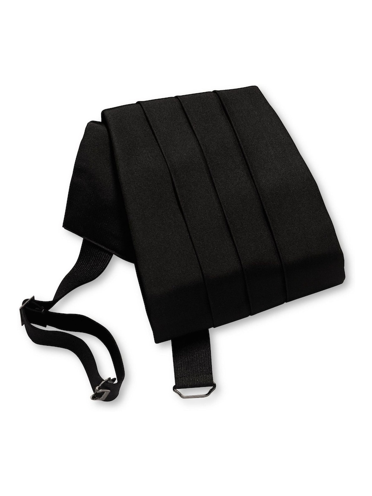 Charles Tyrwhitt Black Black Silk Cummerbund Tie - Image 1 of 1 Charles Tyrwhitt Black Black Silk Cummerbund Tie - Image 1 of 1