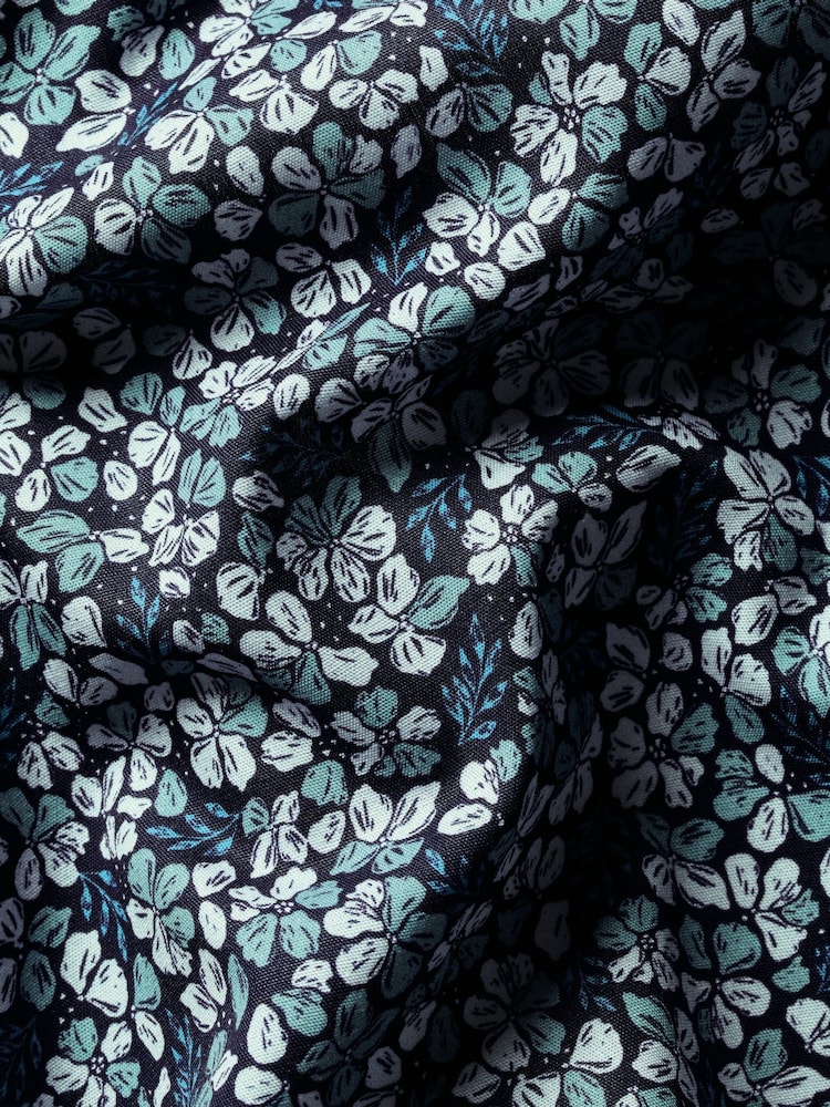 Charles Tyrwhitt Blue Navy Multi Non Iron Stretch Floral Print Slim Fit Shirt - Image 4 of 4 Charles Tyrwhitt Blue Navy Multi Non Iron Stretch Floral Print Slim Fit Shirt - Image 4 of 4