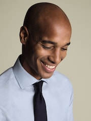 Charles Tyrwhitt Blue Non Iron Stretch Burlington Weave Cutaway Slim Fit Shirt - Image 5 of 6