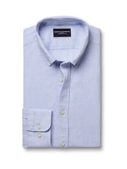 Charles Tyrwhitt Blue Button Down Pure Linen Slim Fit Shirt - Image 3 of 5