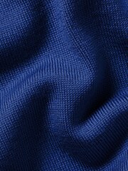 Charles Tyrwhitt Blue Merino Zip Neck Jumper - Image 5 of 5