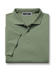 Charles Tyrwhitt Green Short Sleeve Cotton Stretch Smart Pique Polo Shirt - Image 5 of 6
