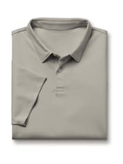 Charles Tyrwhitt Grey Silver Short Sleeve Jersey Polo Shirt - Image 4 of 6