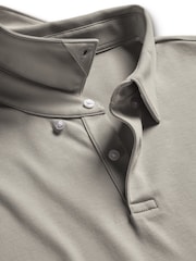 Charles Tyrwhitt Grey Silver Short Sleeve Jersey Polo Shirt - Image 5 of 6